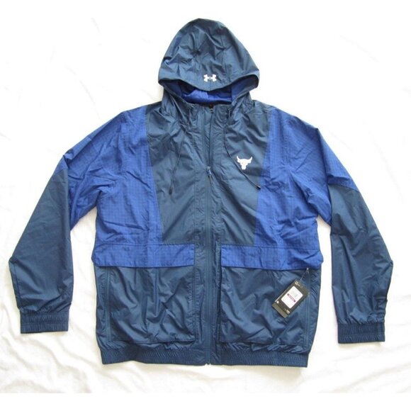 New Under Armour Project Rock Storm Full Zip Hoodie Windbreaker Jacket Sz XXL - Picture 1 of 9